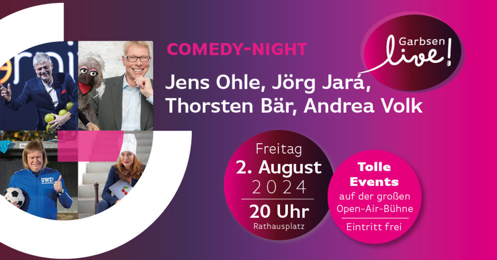 2. August: Große Comedy-Night auf dem Rathausplatz